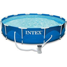 Intex 28212UK Set di piscine con struttura in metallo, blu, 12 piedi x 30 pollici