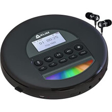 KLIM Nomad - Portable CD Player Discman with Long-lasting Battery - Includes KLIM Fusion Earphones - Compatible with CD-R, CD-RW, MP3 - With TF R