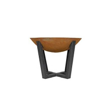 La Hacienda Icarus Oxidised Cast Iron Firepit with Steel Legs, 50cm x 66cm, Natural Rusted & Black