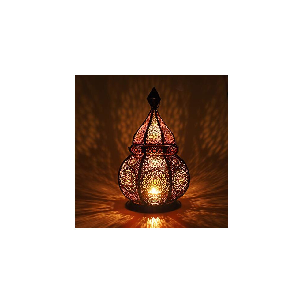 Gadgy Oriental Lamp Metal | Moroccan Lantern with Shadow Effect | Oriental Decoration Handmade 36 cm | Ramadan Decoration Indoor and Outdoor