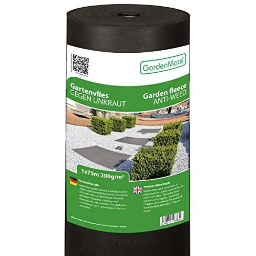GardenMate 1m x 75m Roll Premium nonwoven weed control fabric UV