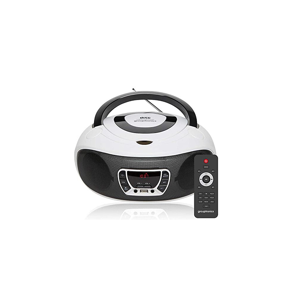 Grouptronics Dab Radio With Cd Player Digital Radio Mains Powered Or Battery - Portable Cd Player - Fm Radio - Remote Control, Usb & Aux In For Smartphone & T