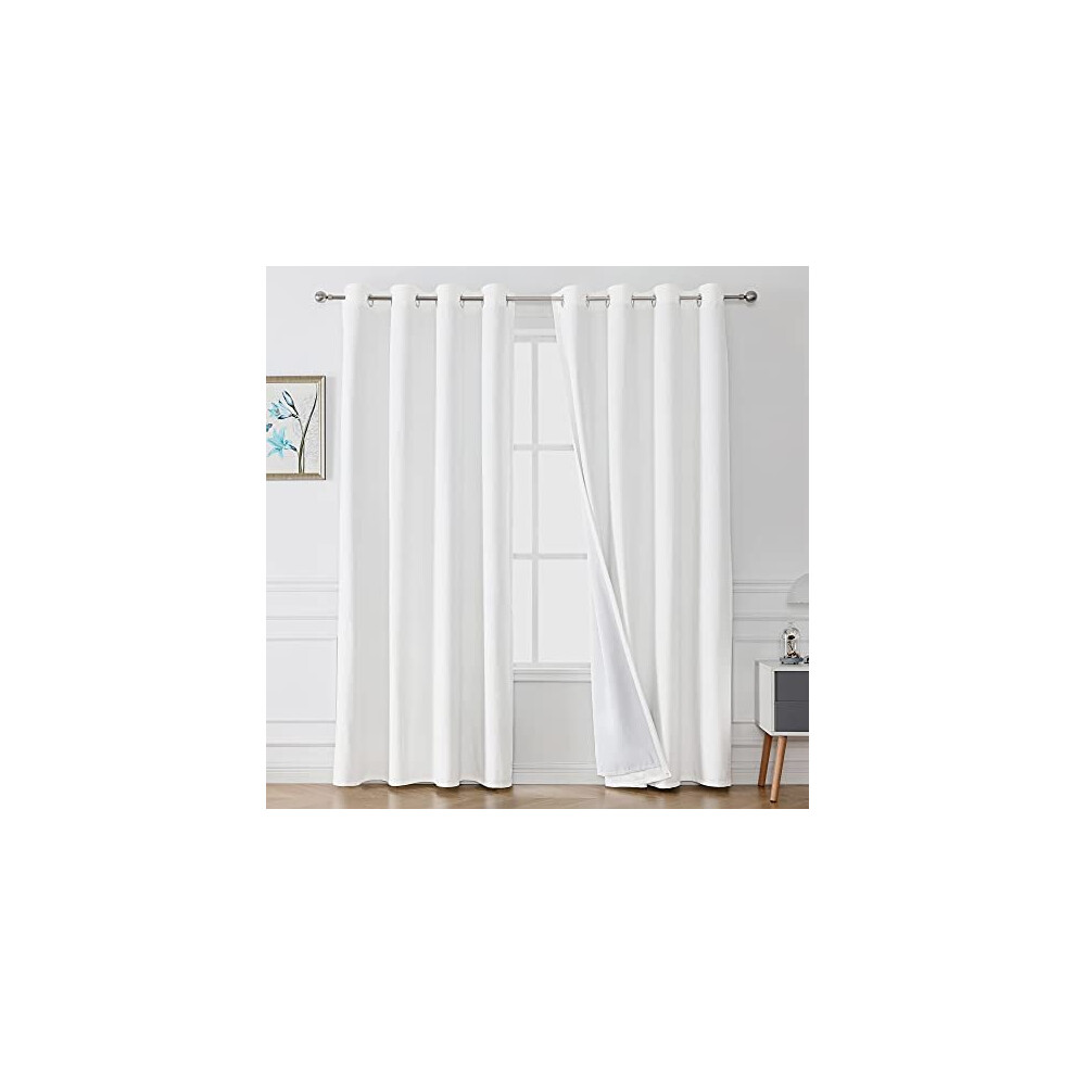 Victree 100% Blackout Curtains For Bedroom, Thick Velvet Curtains 52 X 84 Inch Length - Thermal Insulated Energy Saving, Sun Blocking Light