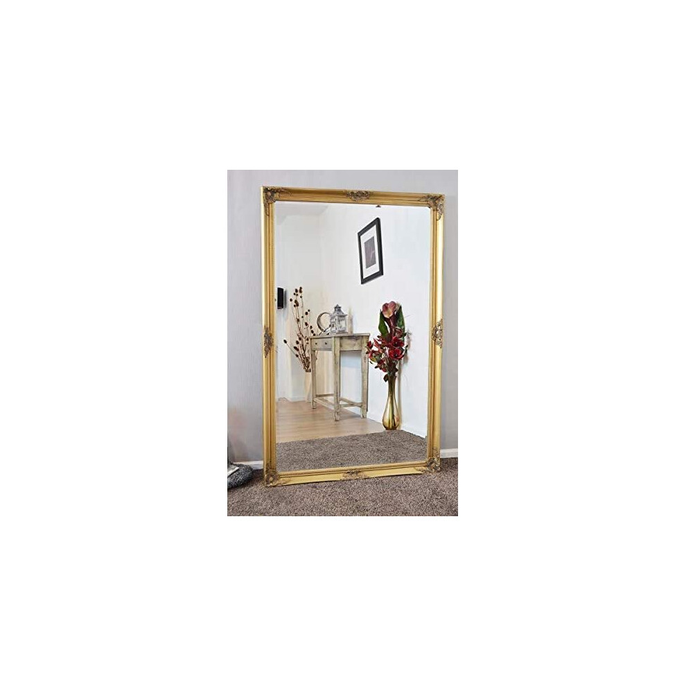Mirroroutlet X Large Antique Bevelled Dressing Wall Mirror 5Ft6 X 3Ft6 (168Cm X 107Cm) Gold