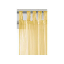 Alan Symonds Plain Sheer Voile Tab Top Curtain Panel (56" x 48", Antique Gold)