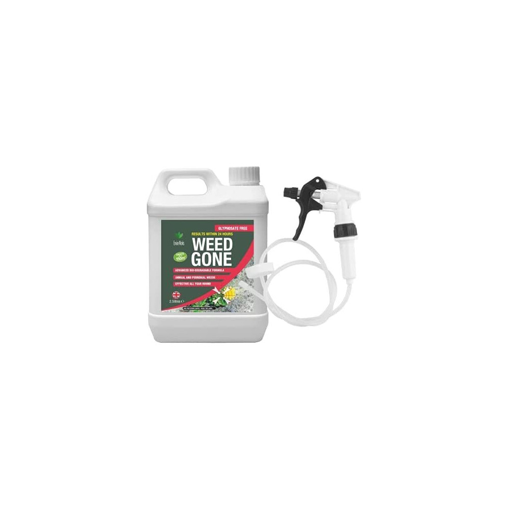 Enviro Works - Weed Gone - 2.5L Fast Acting weedkiller - Long Hose Trigger - (Ready to use) See results within 24 hours