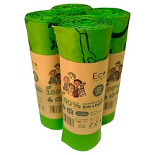 Compostable Bags - 60 Litre Bin Liners Without the Waste, 100% Compost Friendly & Biodegradable Bags, No Plastic Recycling Bags for a Small Bucke