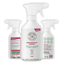 Dry Dog Shampoo Spray For Smelly Dogs - Wipe Clean Stain Remover - Cruelty Free Waterless Grooming Products Organic Odour Deodoriser Neutraliser