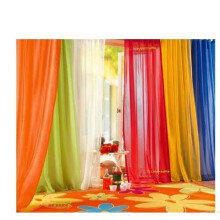WPM 6 Piece Rainbow Sheer Window Panel Colorful Backdrop Bright Curtains Set for Playroom, Nurseries, Bedroom & More Lime, Orange, Red, Whit