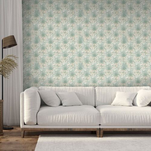 Muriva Eden Wallpaper Collection Retro Leaf Natural Muriva M32207