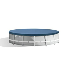 INTEX Round Metal Frame Pool Cover, Blue, 15 ft