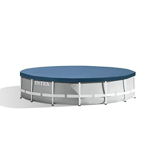 Intex INTEX Round Metal Frame Pool Cover, Blue, 15 ft