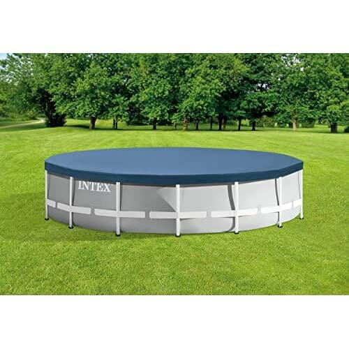 Intex INTEX Round Metal Frame Pool Cover, Blue, 15 ft 1