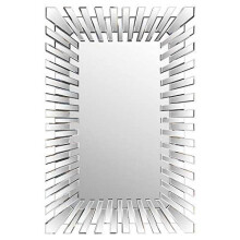 MirrorOutlet Modern Unique 3D Sunburst All Glass Venetian Rectangular Wall Mirror