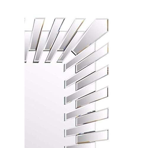 MirrorOutlet Modern Unique 3D Sunburst All Glass Venetian Rectangular Wall Mirror 1