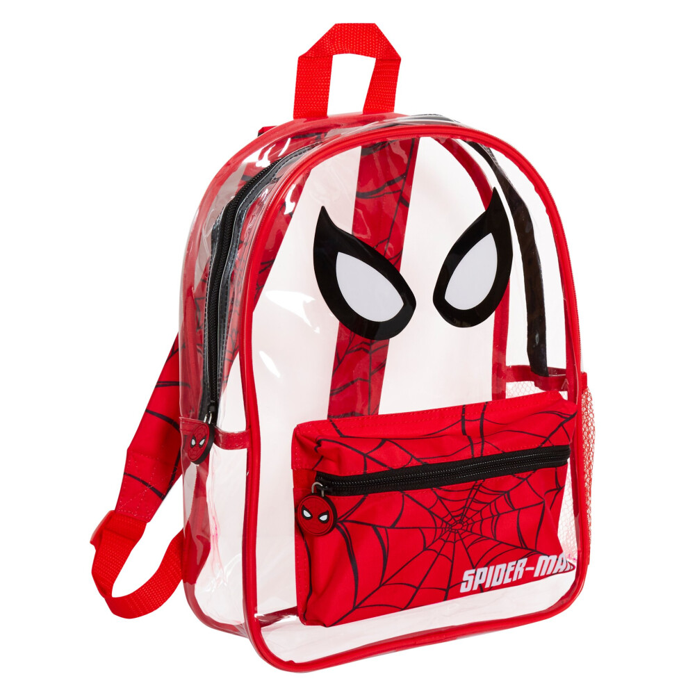 (One Size) Spiderman Transparent Backpack Boys Marvel Swimming Bag Kids School Rucksack