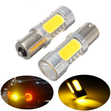 New 2Pcs 1156 BAU15S PY21W 7.5W LED COB Car Turn Signal Backup Lights Bulb Lamp Amber 12V