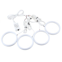 New 4Pcs Car Multi-Color RGB LED Angel Eyes Halo Ring Cotton Lights Headlights 360 Degree Ligting Remote Control For BMW E46