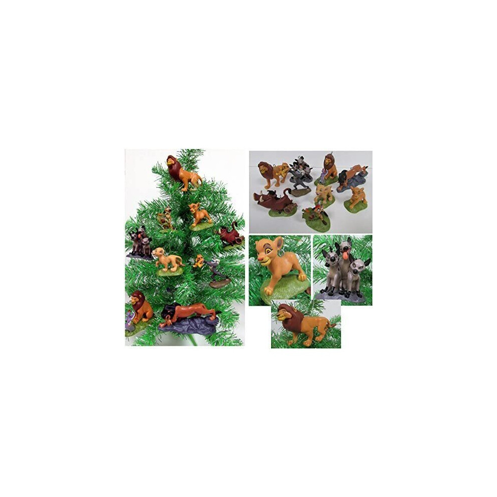 LION KING 9 Piece Christmas Ornament Set Featuring Simba, Nala,