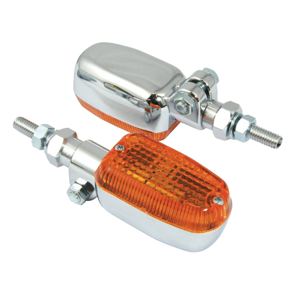 Bike It Adjustable Stem Indicators With Chrome Body & Lens Amber 5034862057464