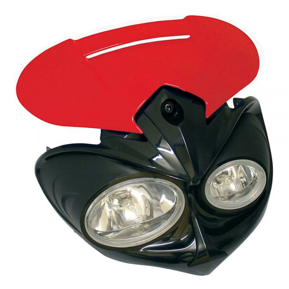 Bike It Falcon Fairing Headlight / - H3 12V 55W Black/Red 5034862218179