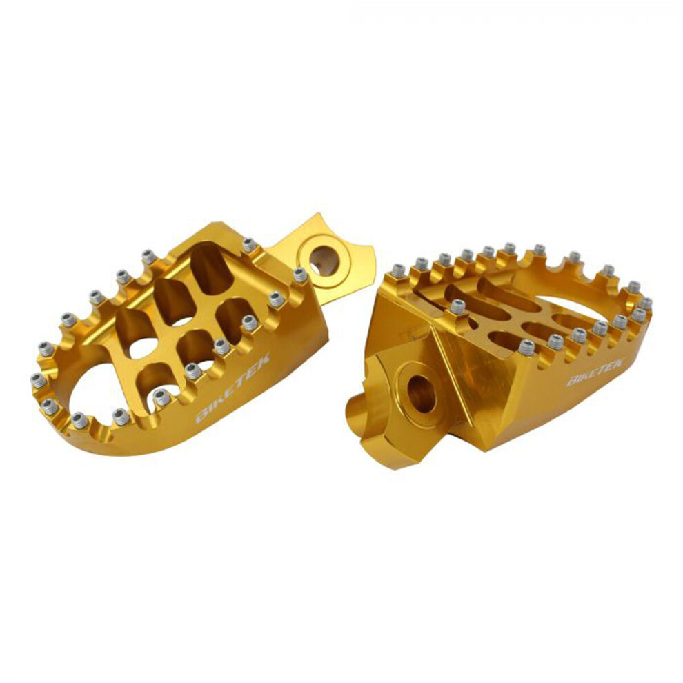 Biketek Mx Forged Wide Platform Footpegs For Suzuki Rmz250 10-21 / Rmz450 10-21 Gold 5034862350602