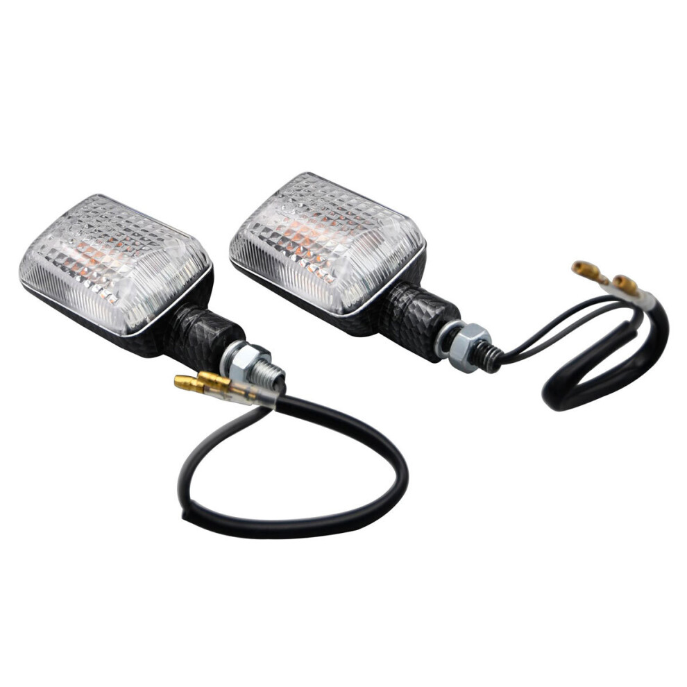 Bike It Short Stem Mini Indicators With Carbon Body & Clear Lens 5034862057747