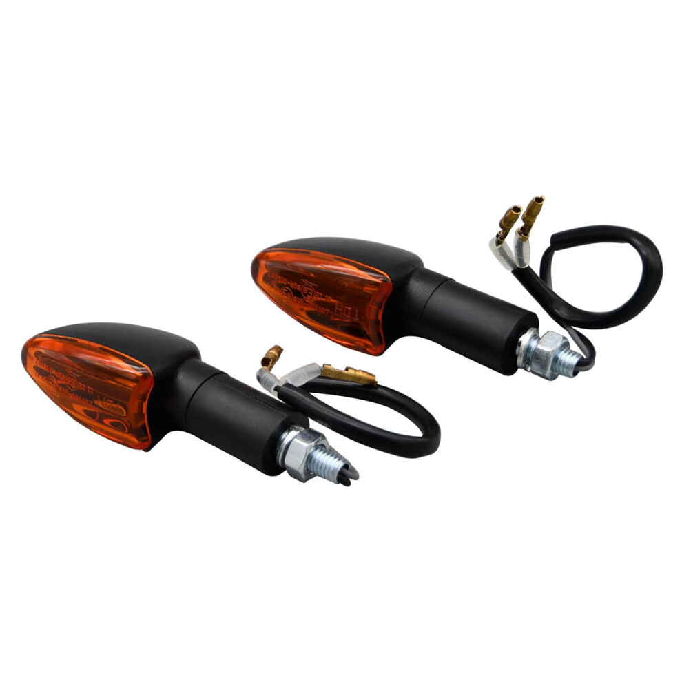 Bike It Long Stem Mini Spear Indicators With Body & Lens Black/Amber 5034862219763