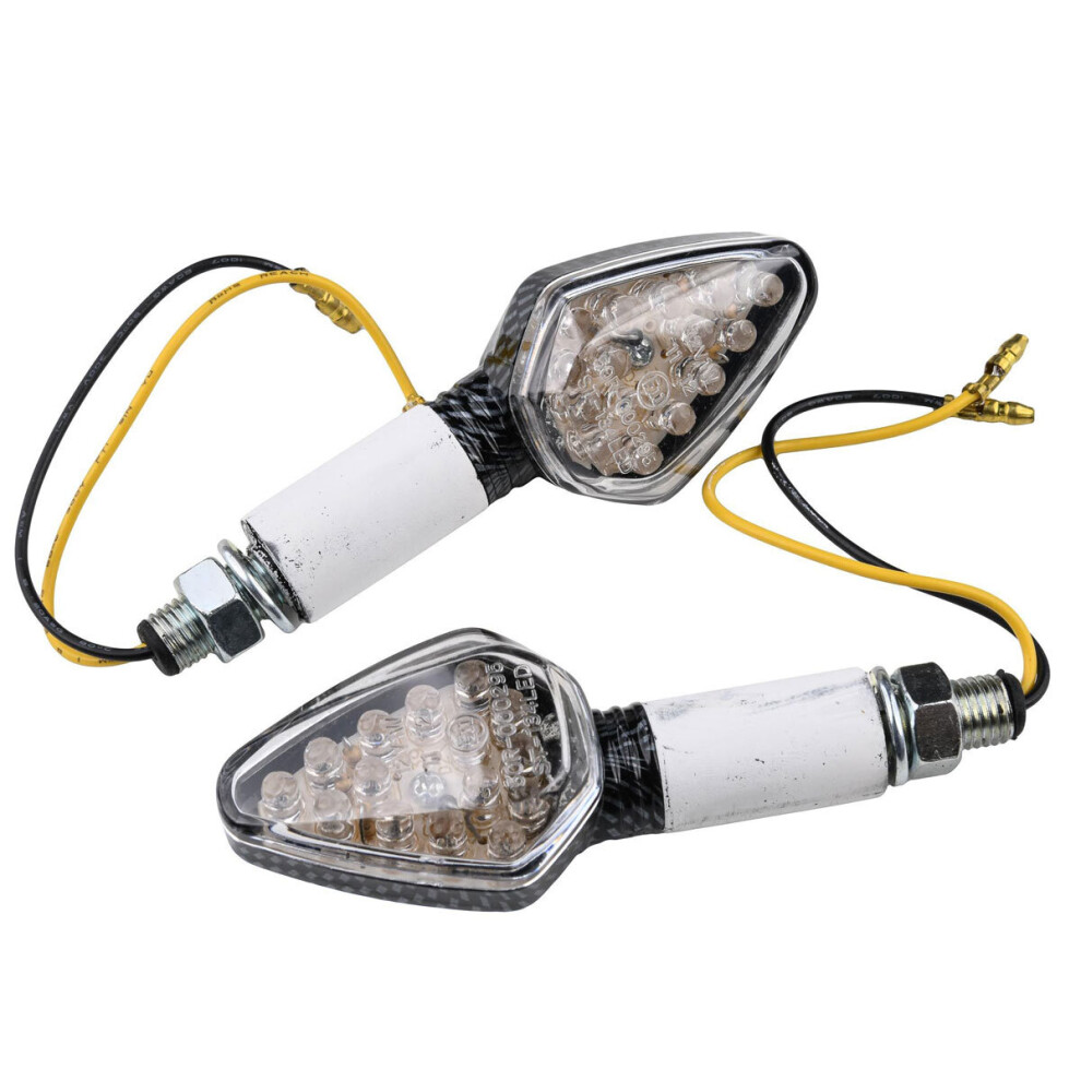 Bike It Long Stem Led Diamond Indicators Carbon With Clear Lens 5034862219893