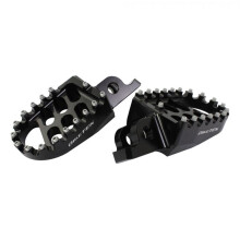 BikeTek MX Forged Wide Platform Footpegs Black For Kawasaki KLX450R 08-19 / KX250 05-07 / KX500 87