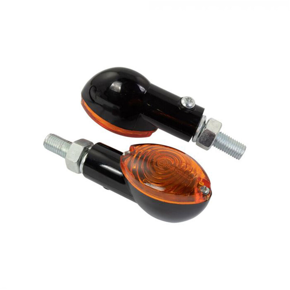 Bike It Cat Eye Mini Indicators With Body & Lens Black/Amber 5034862219725