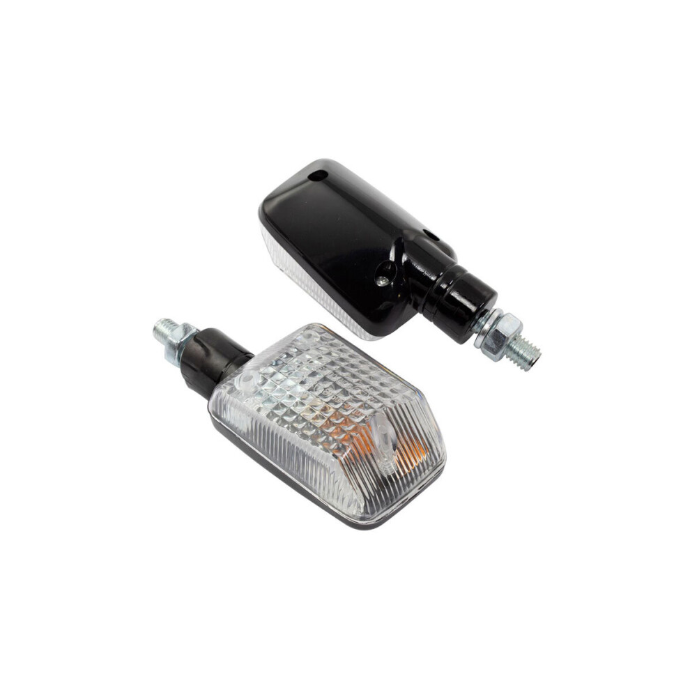 Bike It Short Stem Mini Indicators With Body & Clear Lens Black 5034862206169