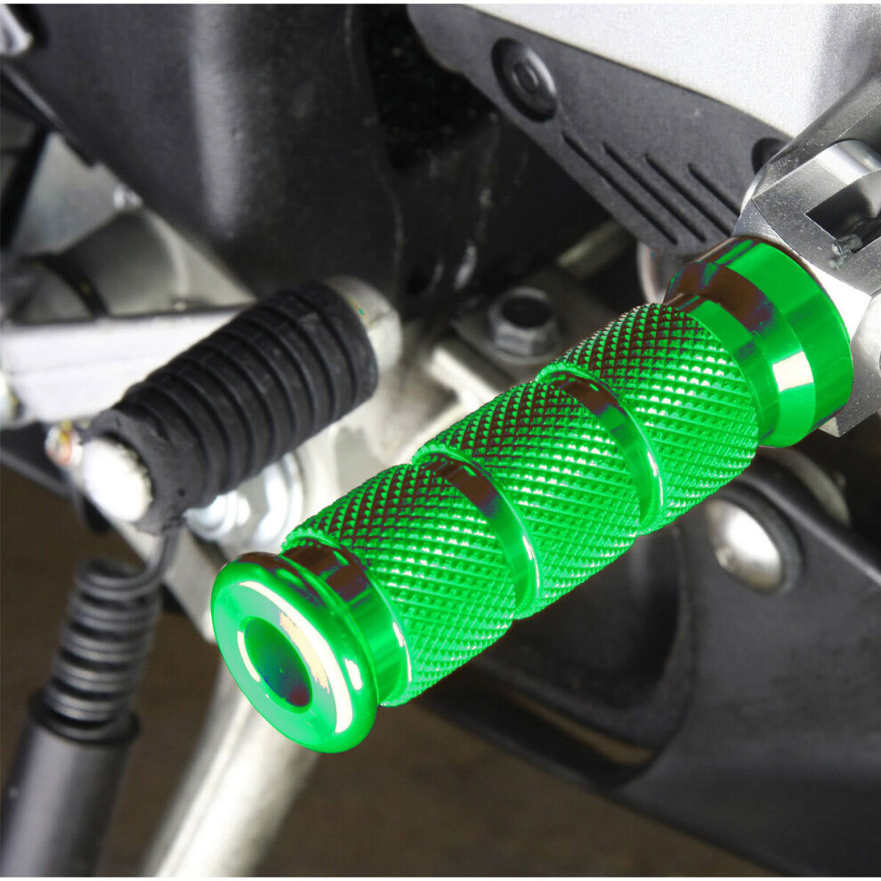 Biketek Replacement Alloy Round Sports Pillion Footpegs For Honda Green 5034862053206