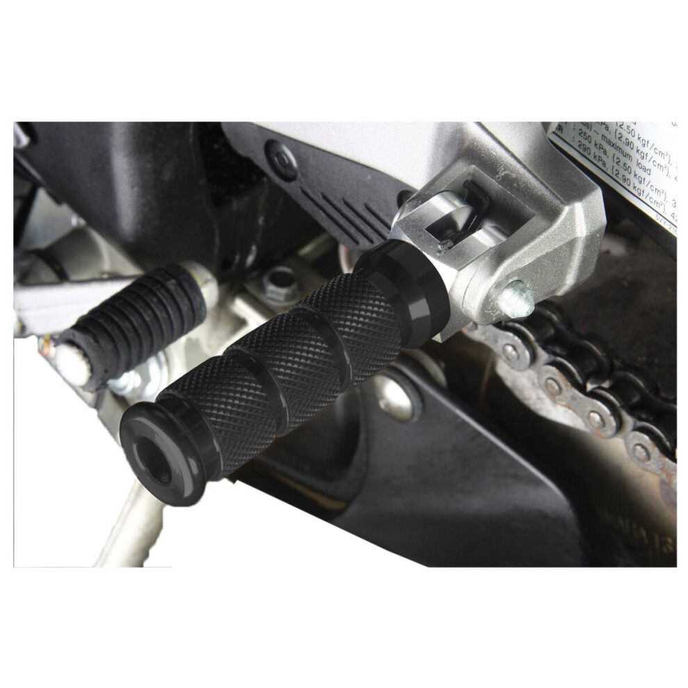 Biketek Replacement Alloy Round Sports Pillion Footpegs For Honda Black 5034862053107