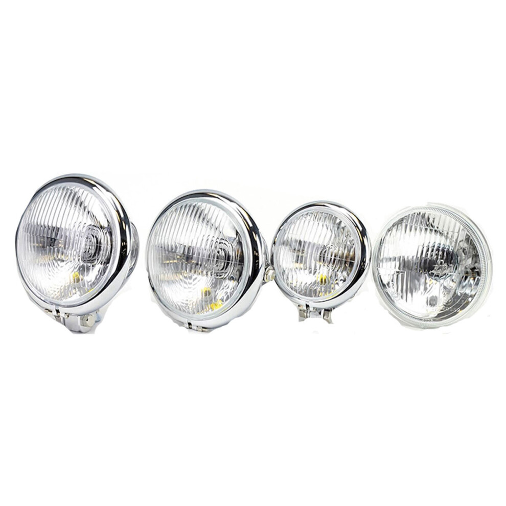 Bike It Right Dip Universal Bates Headlight With Bottom Mount Chrome - 4Â½" 5034862056818