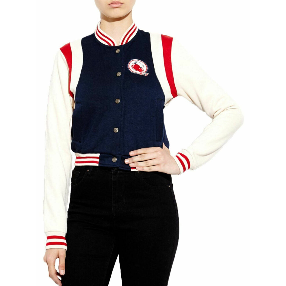 (UK 12) Ladies Casual Tops Sports Varsity Baseball Jacket