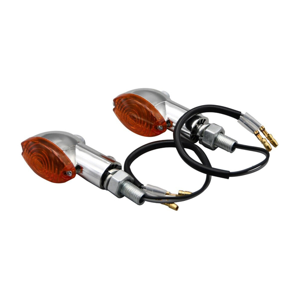 Bike It Cat Eye Mini Indicators With Chrome Body & Lens Amber 5034862219848
