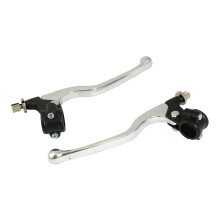 Bike It Universal Long Chrome Lever / Black Perch Assembly Set
