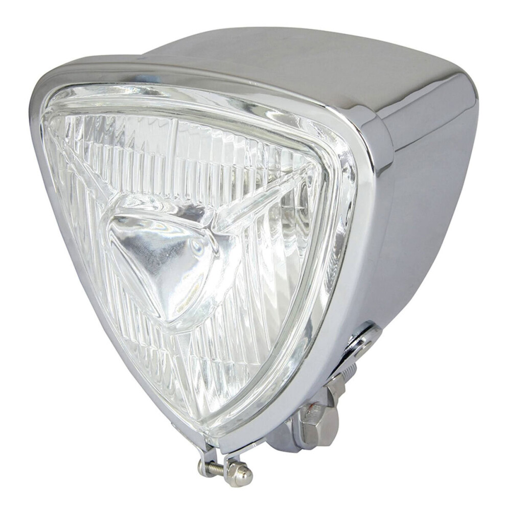 Bike It Centre Dip Universal Triangle Headlight Chrome - H6 12V 35/35W 5034862343031