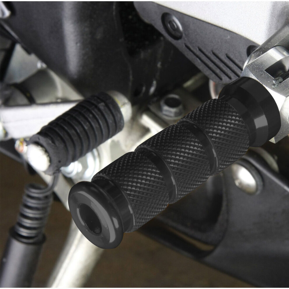 Biketek Alloy Round Sports Pillion Footpegs For Honda Black 5034862409485