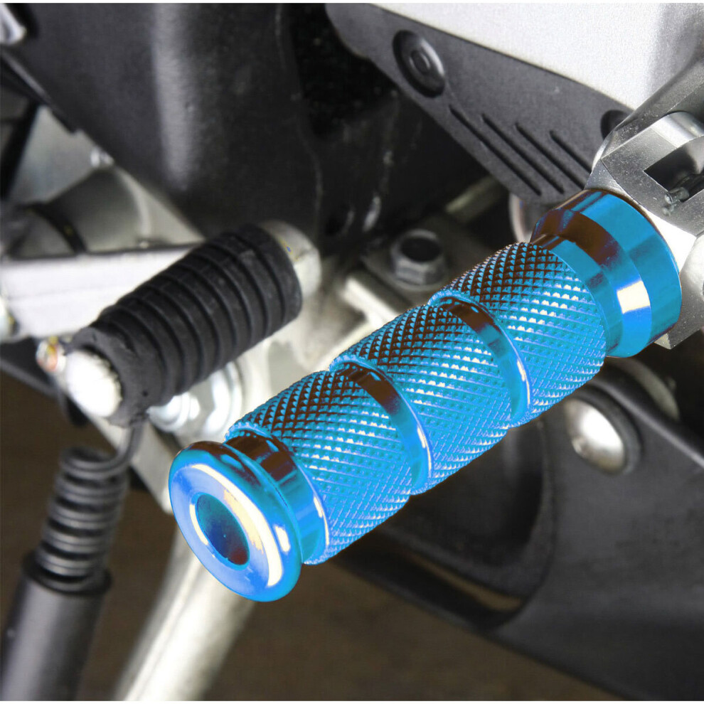 Biketek Alloy Round Sports Pillion Footpegs For Honda Blue 5034862053114