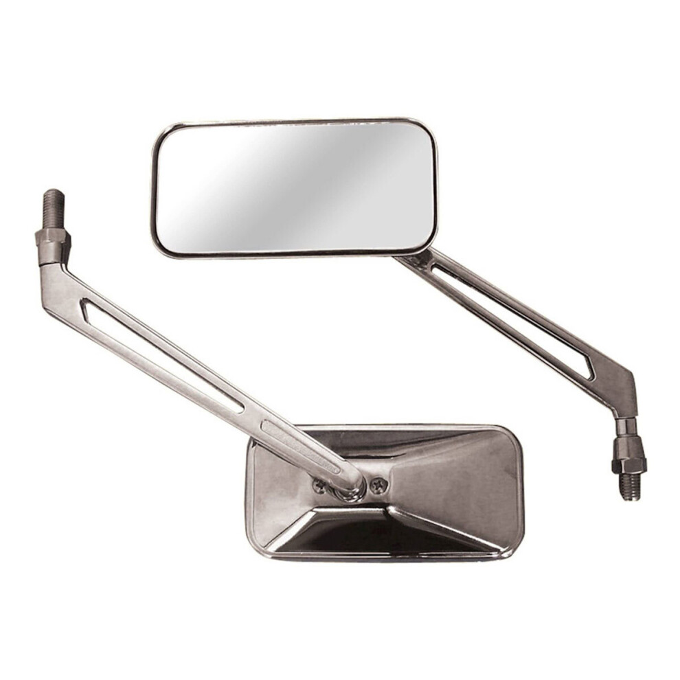Bike It Universal Runner Rectangular Mirrors Chrome With 10Mm Thread 5034862239402