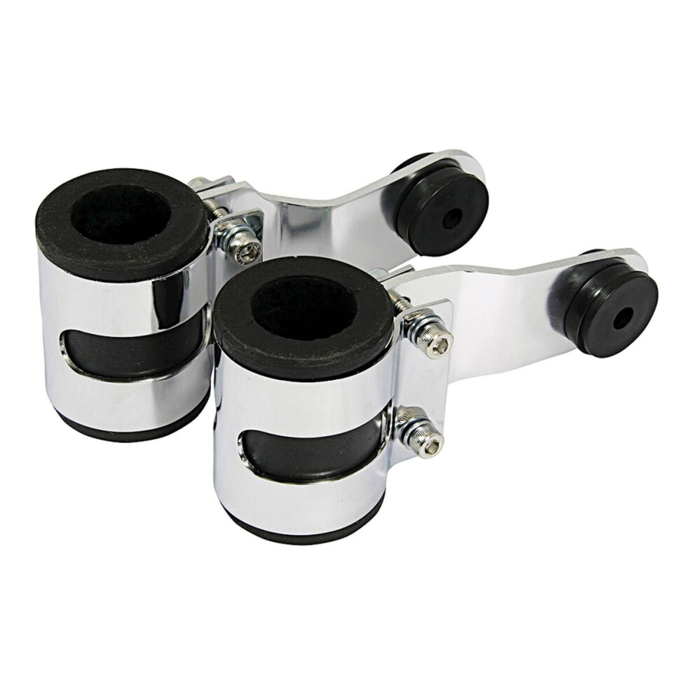 Bike It Deluxe Headlight Brackets Chrome With 31 Mm Rubbers 5034862057273