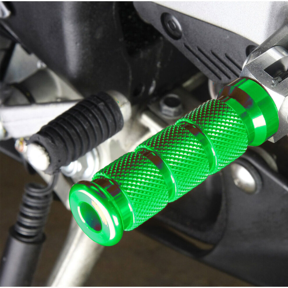 Biketek Alloy Round Sports Pillion Footpegs For Honda Green 5034862204066