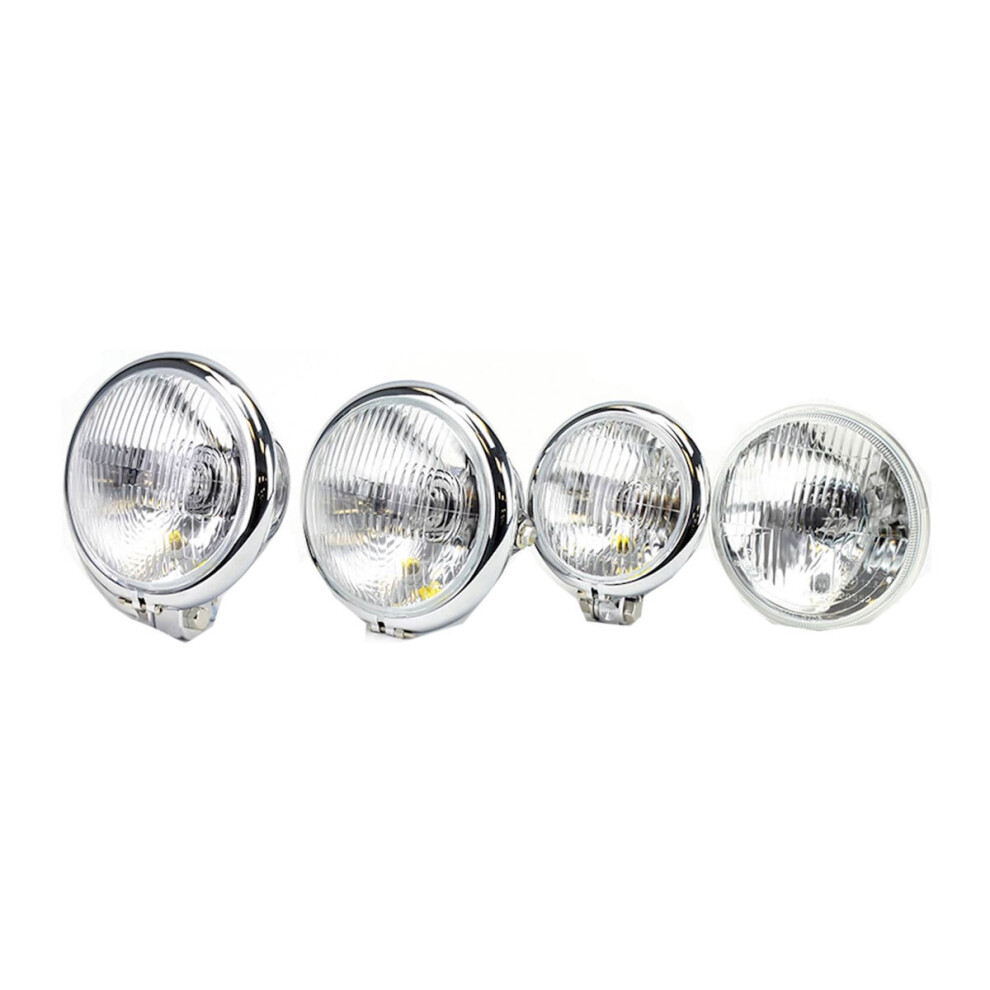 Bike It Left Dip Universal Bates Headlight With Side Mount Chrome - 5Â¾" 5034862056764