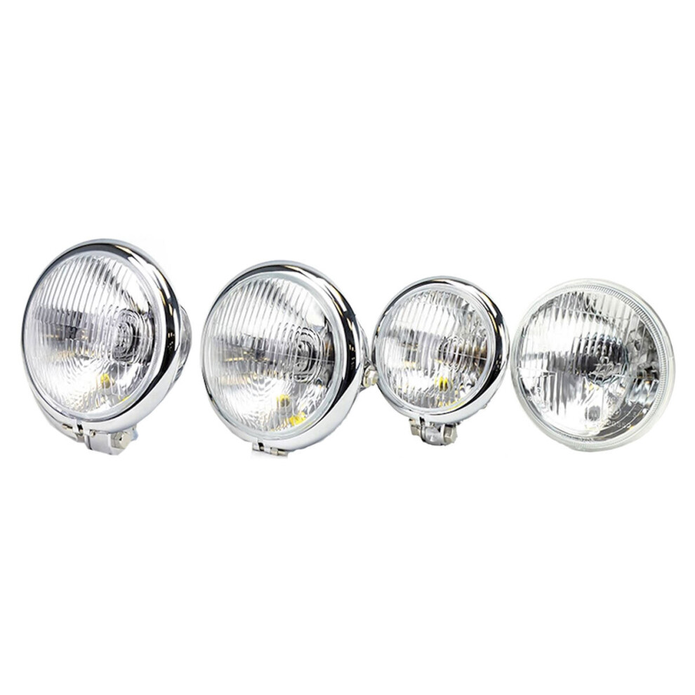 Bike It Left Dip Universal Bates Headlight With Bottom Mount Chrome - 4Â½" 5034862056801