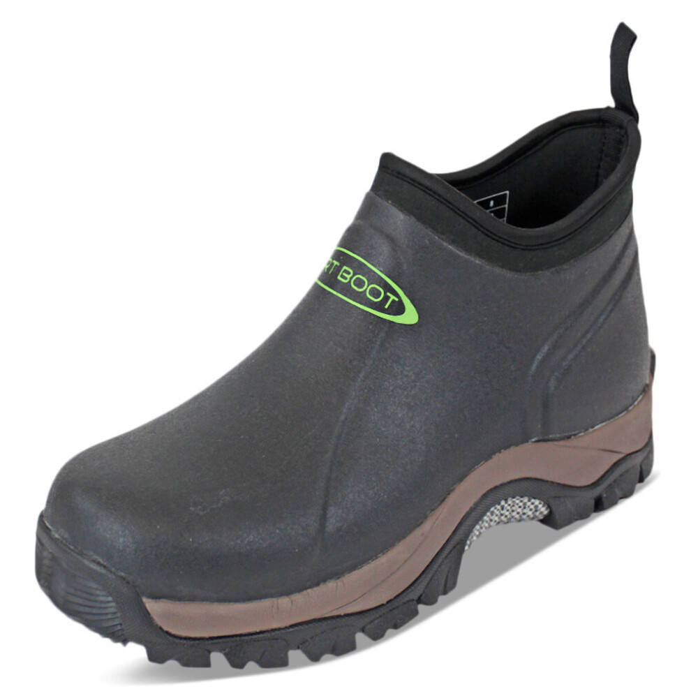 (6 UK EU40, Black) Dirt Boot Neoprene Wellington Pro-Sport Ankle Muck Boot Dirt Shoe