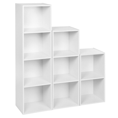 URBN Living (White) Set of Wooden Cube Bookcase Shelves Storage