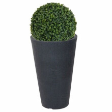 (1, Charcoal Grey) Round Plant Flower Pot Artificial Ball Plant