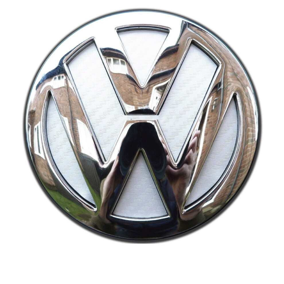 Vw Golf Mk6 Carbon Fibre Rear Badge Inserts Emblem Gti, R32, Tdi White 5060971520223
